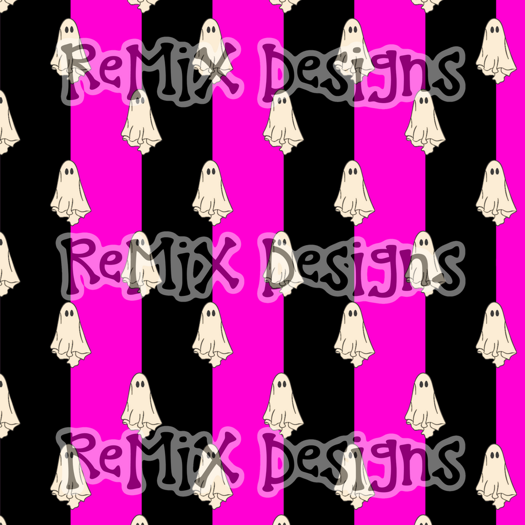 Halloween ghosts stripes spooky cute checker (Seamless Digital File)