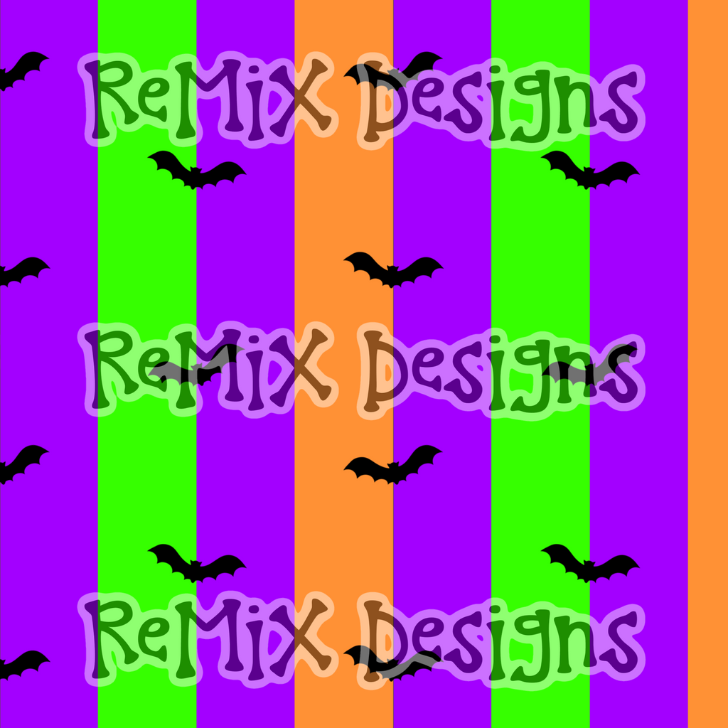 Halloween bats stripes spooky cute checker (Seamless Digital File)