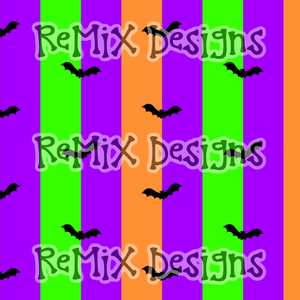 Halloween bats stripes spooky cute checker (Seamless Digital File)