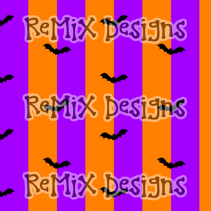 Halloween bats stripes spooky cute checker (Seamless Digital File)