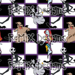 Halloween NBC Jack and Sally Pumpkin King Pumpkin Queen characters spooky checker (Seamless Digital File)