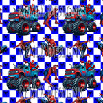 Spiderman monster truck superhero Peter Parker venom spider checker (Seamless Digital File)