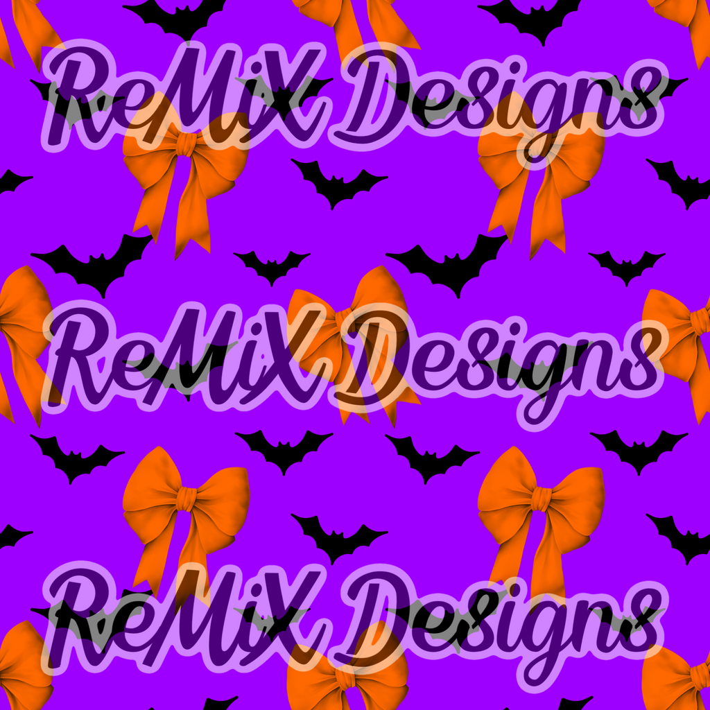 Bat and coquette bows spooky cute Halloween batty (Seamless Digital File)