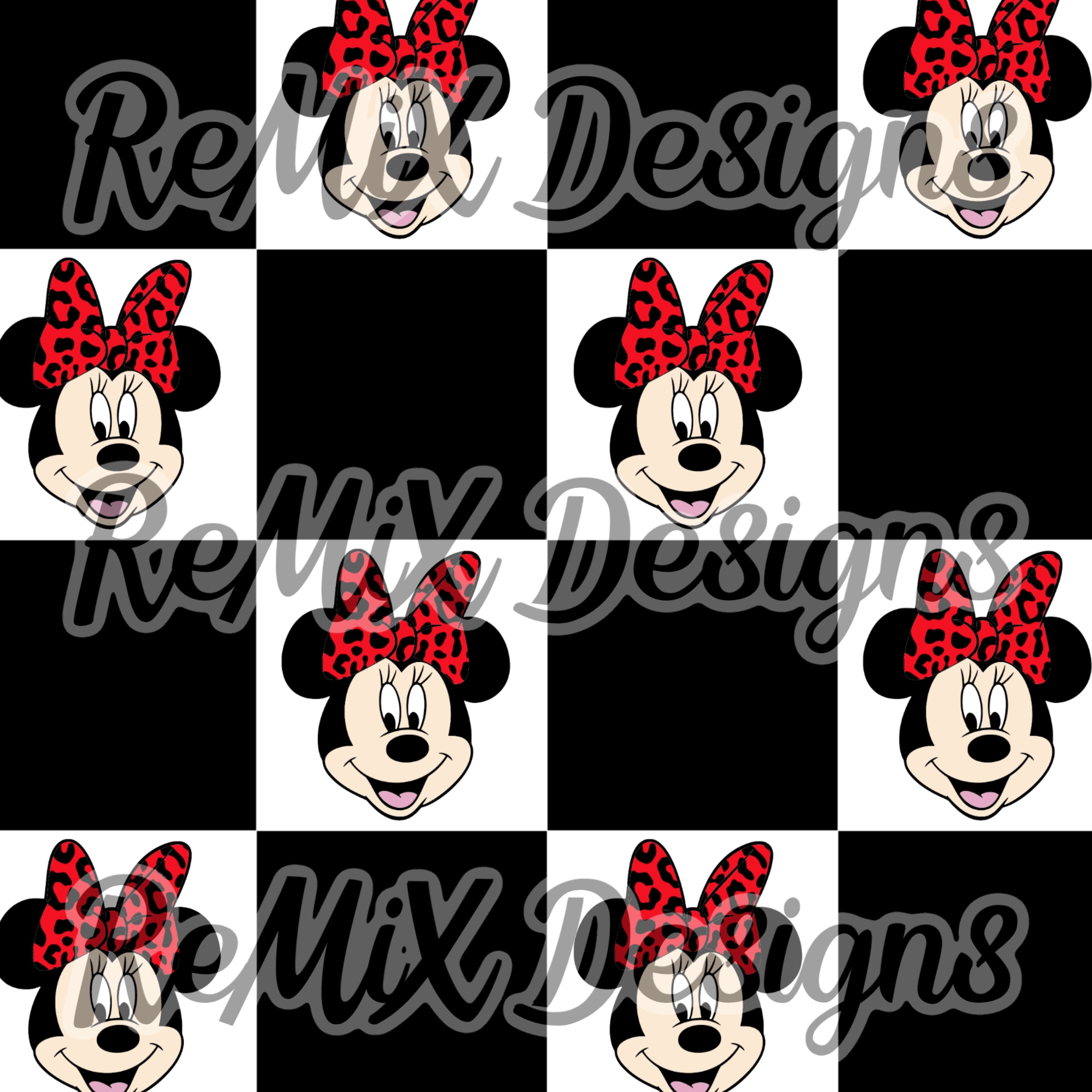 Red Leopard classic mouse friends checker (Seamless Digital File)