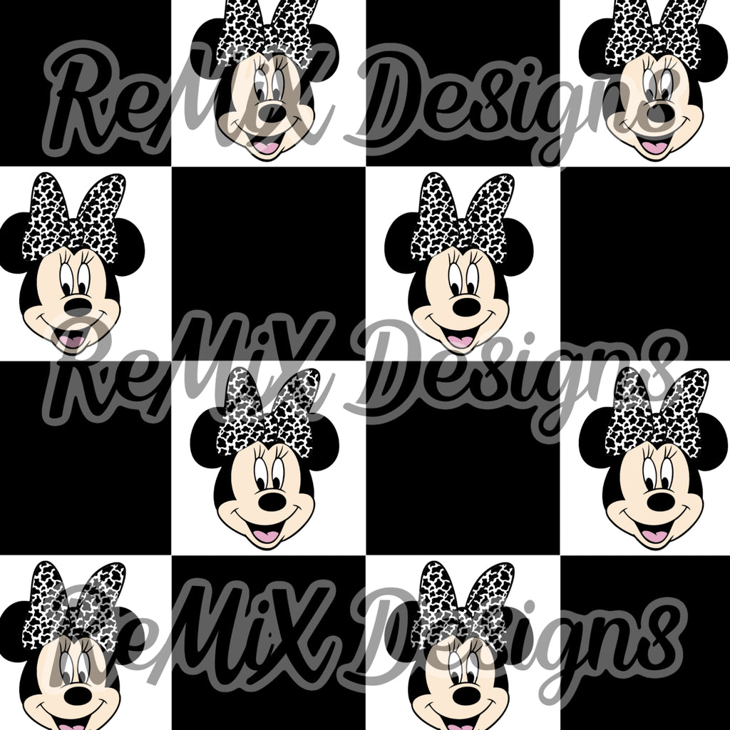 Cow print bandana classic mouse friends checker (Seamless Digital File)