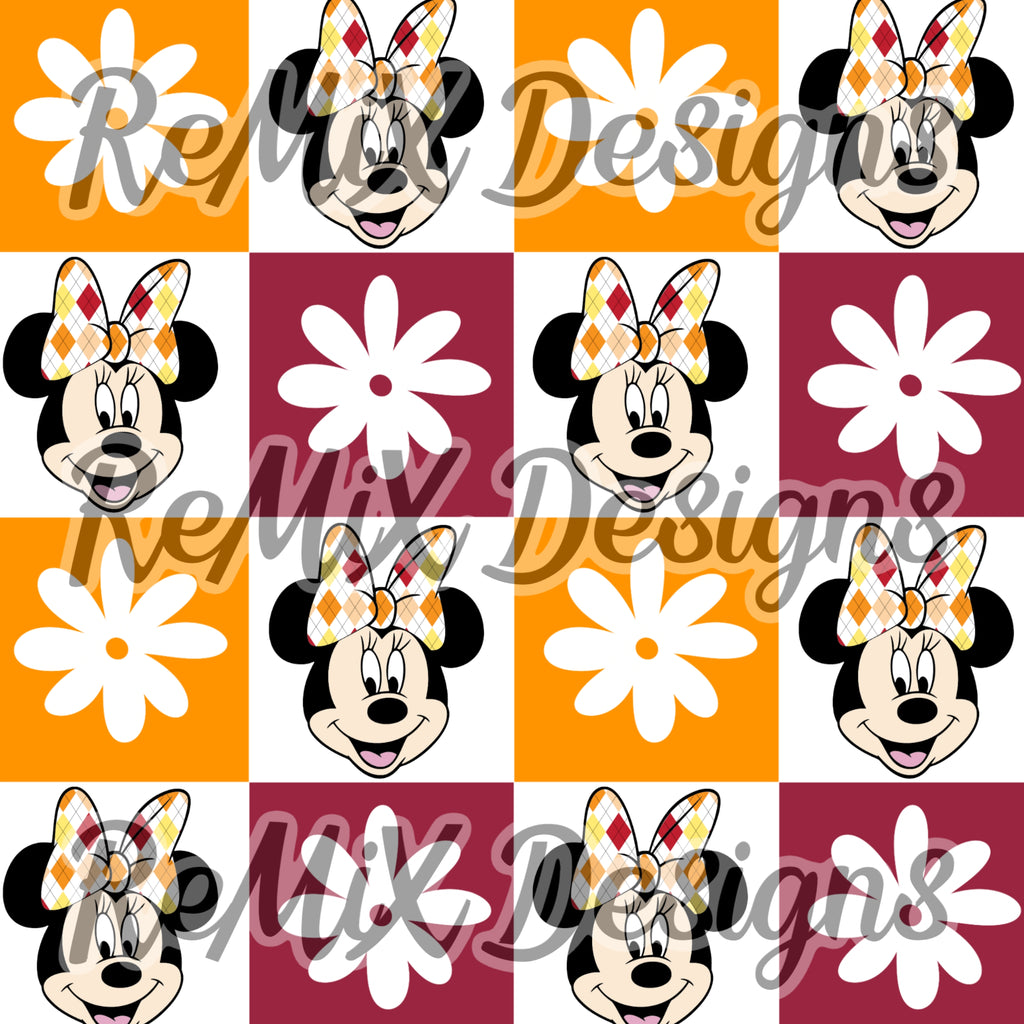 Plaid argyle bow classic mouse friends checker (Seamless Digital File)