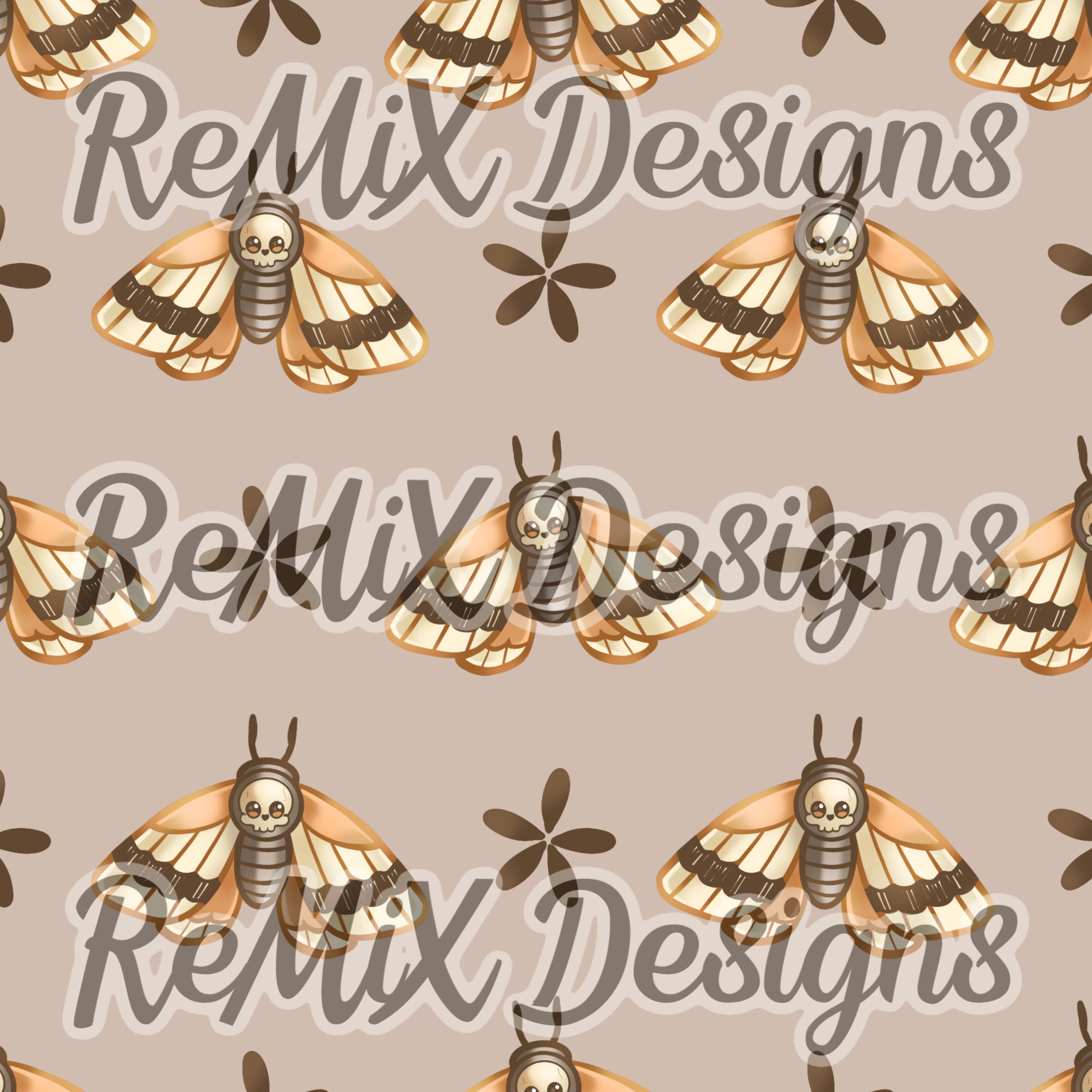 Boho Halloween moths spooky cute Halloween (Seamless Digital File)