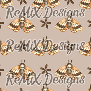 Boho Halloween moths spooky cute Halloween (Seamless Digital File)