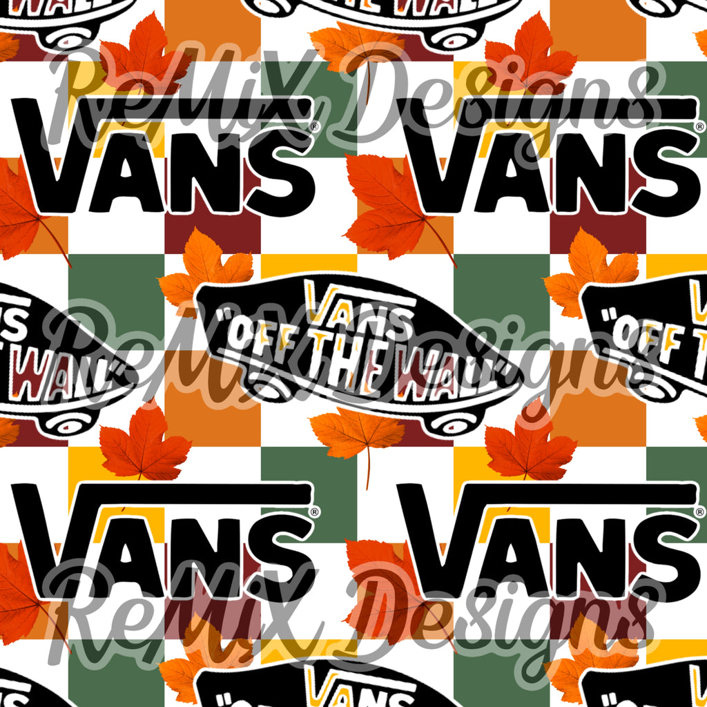 Vans sneakers kicks Fall colors autumn checker (Seamless Digital File)