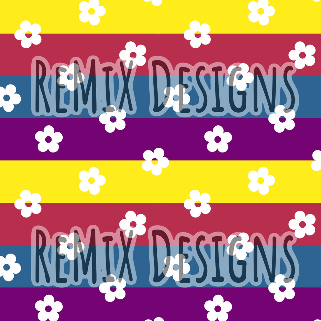 Cute boho daisy flower floral girly spring summer (Seamless Digital File)