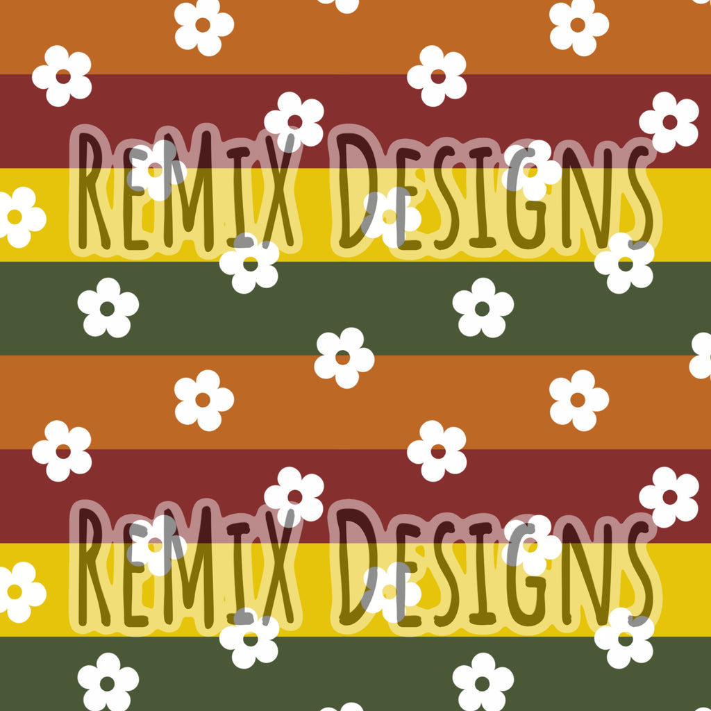 Cute boho daisy flower floral girly autumn fall (Seamless Digital File)