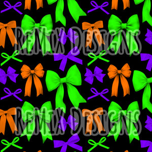 Halloween spooky cute coquette bows (Seamless Digital File)