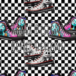 Halloween NBC Jack and Sally Pumpkin King Pumpkin Queen characters spooky high tops (Seamless Digital File)