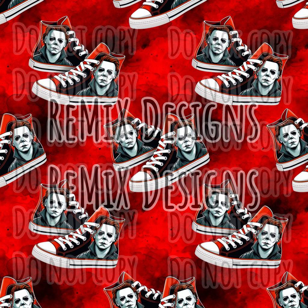 Michael Myers Halloween scary horror spooky high tops sneakers (Seamless Digital File)