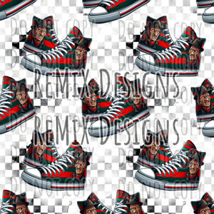 Freddy Krueger nightmare on elm street coming for you Halloween scary horror spooky high tops sneakers (Seamless Digital File)