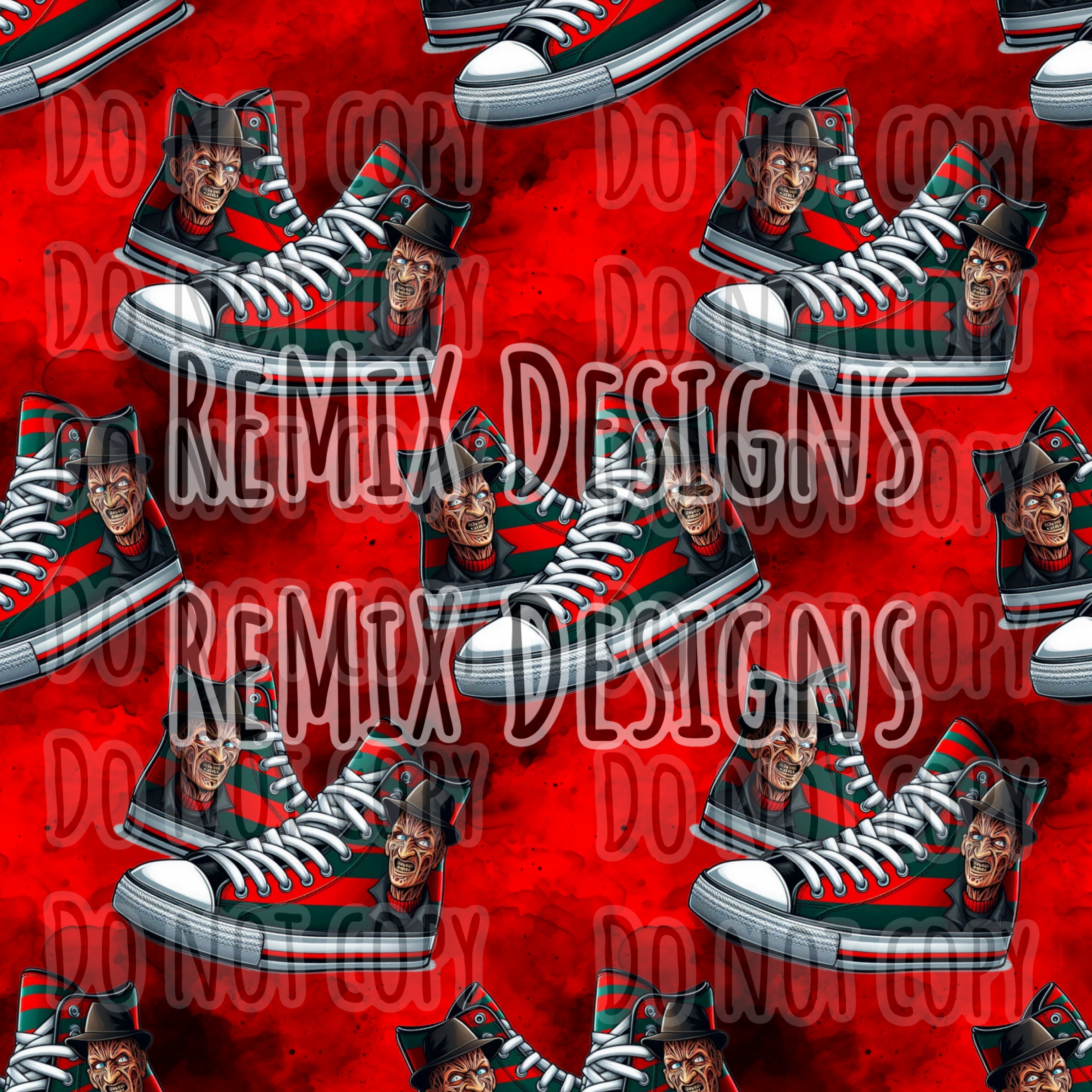 Freddy Krueger nightmare on elm street coming for you Halloween scary horror spooky high tops sneakers (Seamless Digital File)