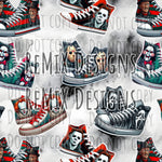 Jason Pennywise clown Ghostface Freddy Michael Myers Halloween scary horror spooky high tops sneakers (Seamless Digital File)