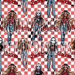 Horror Dolls, baddie, Jason vorhees, Pennywise clown, Freddy, Michael Myers Halloween scary horror (Seamless Digital File)