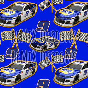 Car racing, racing flags, chase Elliot 9 racing circuit (Seamless Digital File)