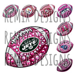 Pro Football Teams Rhinestone Pink Footballs Clipart Bundle (Digital PNG Files)