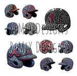 Pro Baseball All 30 Teams Rhinestone Baseball Helmets Clipart Bundle (Digital PNG Files)