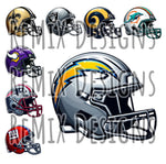 Pro Football Teams Helmet Clipart Bundle (Digital PNG Files)