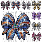 College Football Teams Rhinestone Coquette Cheer Bows Clipart Bundle (Digital PNG Files)