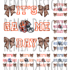 It's Game Day Coquette Bows, Bundle 1, Pro Football All 32 Teams Rhinestone PNG Bundle (Digital PNG Files)