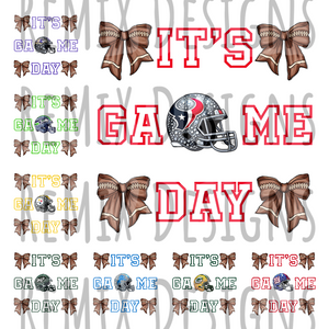 It's Game Day Coquette Bows, Bundle 1, Pro Football All 32 Teams Rhinestone PNG Bundle (Digital PNG Files)