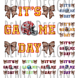 It's Game Day Coquette Bows, Bundle 2, Pro Football All 32 Teams Rhinestone PNG Bundle (Digital PNG Files)