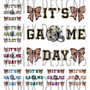 It's Game Day Coquette Bows, Bundle 2, Pro Football All 32 Teams Rhinestone PNG Bundle (Digital PNG Files)