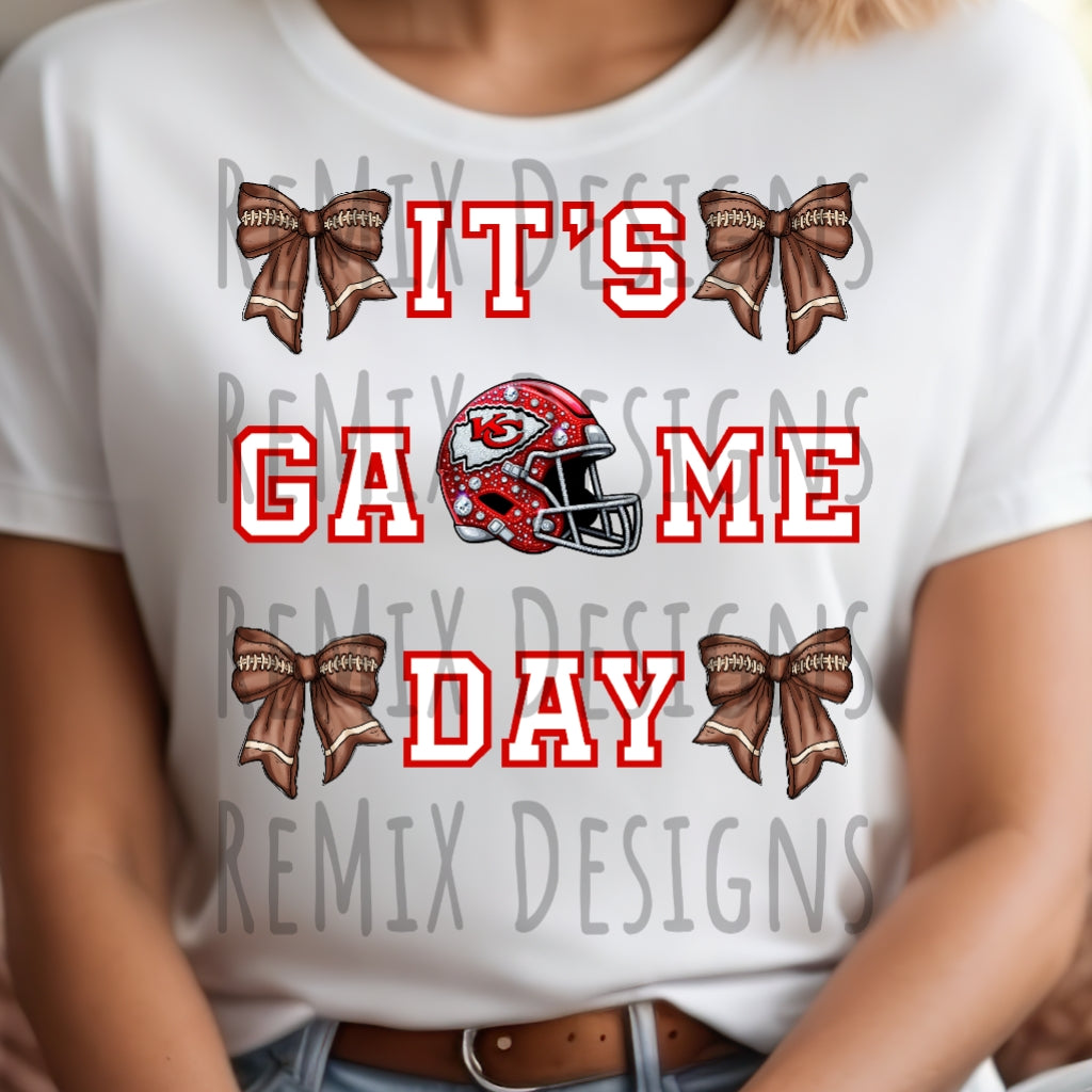 It's Game Day Coquette Bows, Bundle 1, Pro Football All 32 Teams Rhinestone PNG Bundle (Digital PNG Files)