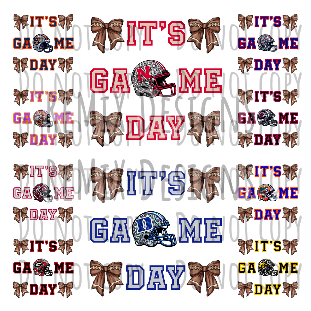 It's Game Day Coquette Bows, Bundle 2, College Football, 44 Teams Rhinestone PNG Bundle (Digital PNG Files)