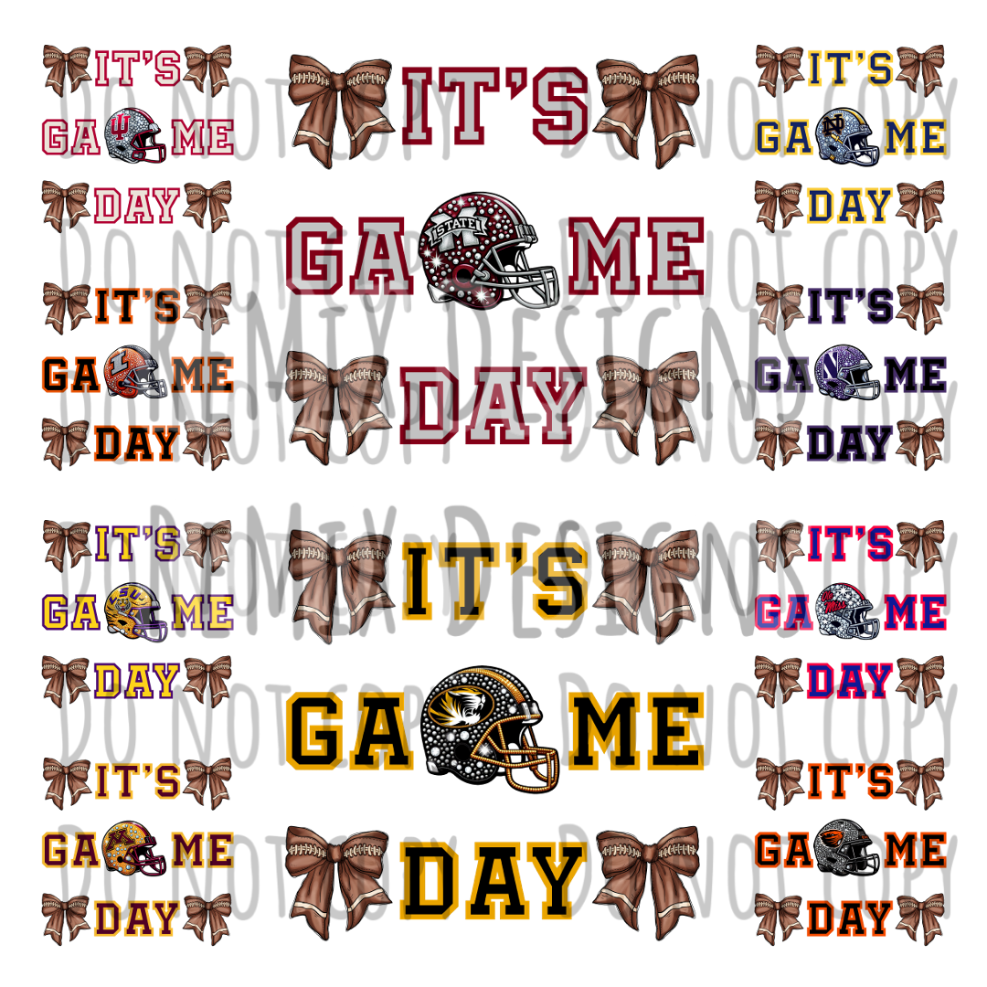 It's Game Day Coquette Bows, Bundle 2, College Football, 44 Teams Rhinestone PNG Bundle (Digital PNG Files)