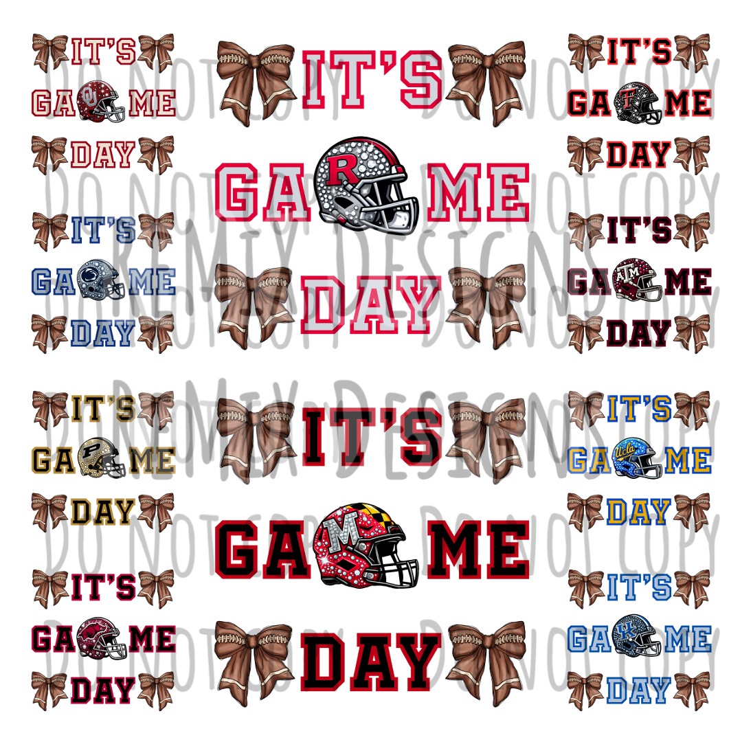 It's Game Day Coquette Bows, Bundle 2, College Football, 44 Teams Rhinestone PNG Bundle (Digital PNG Files)