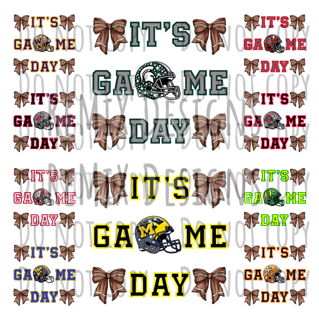 It's Game Day Coquette Bows, Bundle 2, College Football, 44 Teams Rhinestone PNG Bundle (Digital PNG Files)