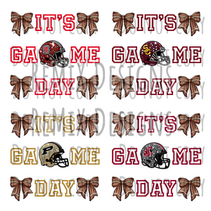 It's Game Day Coquette Bows, Bundle 1, College Football, 44 Teams Rhinestone PNG Bundle (Digital PNG Files)