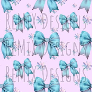 Winter Snowflake Bows (Seamless Digital File)