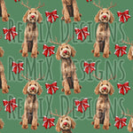 Golden doodle Reindeer Bows (Seamless Digital File)