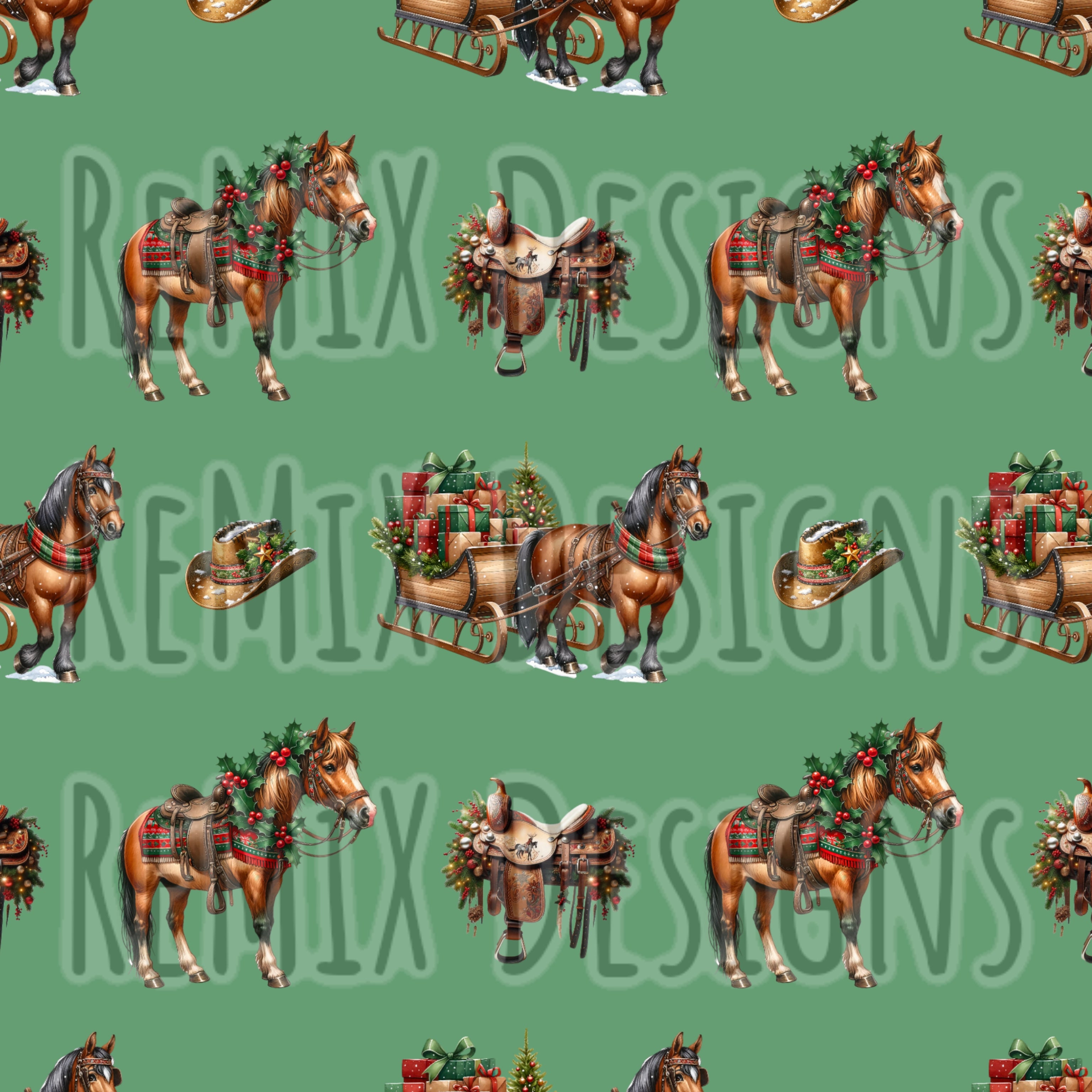 Western Christmas (Seamless Digital File)