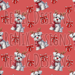 Schnauzer Reindeer Bows (Seamless Digital File)