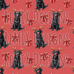 Labrador Reindeer Bows (Seamless Digital File)