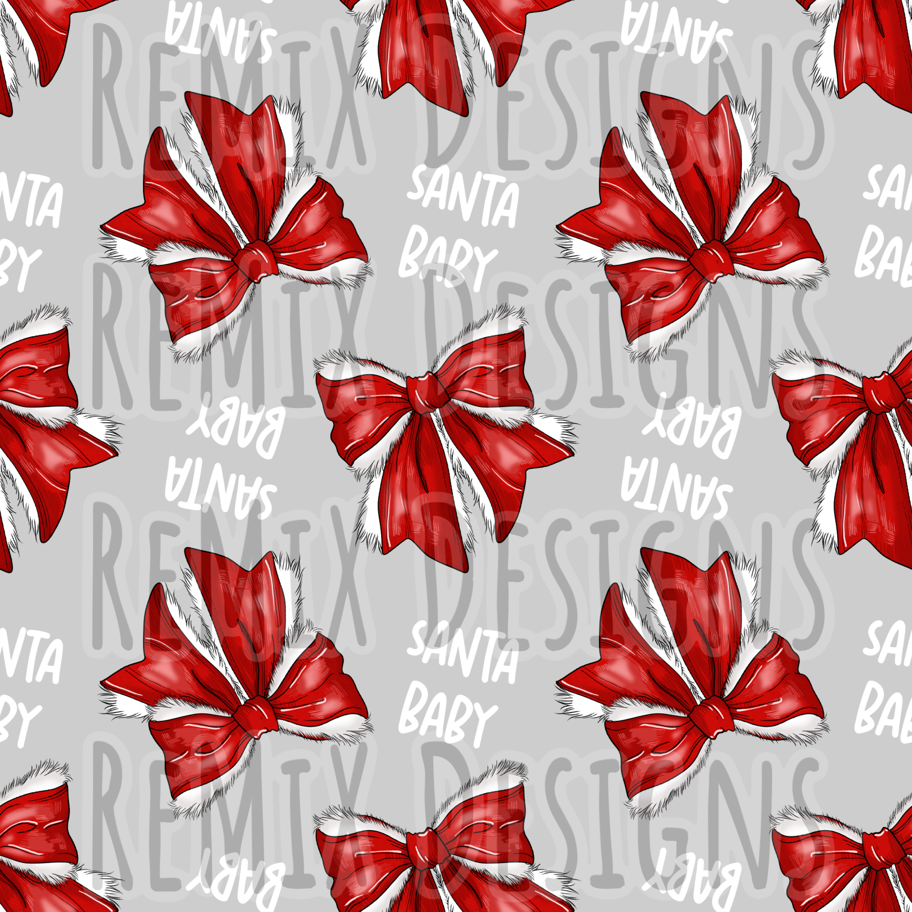 Santa Baby Bows (Seamless Digital File)