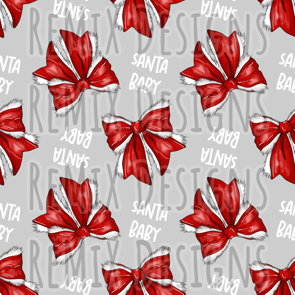 Santa Baby Bows (Seamless Digital File)