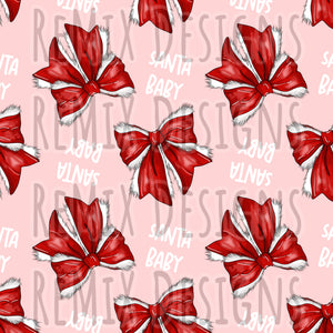 Santa Baby Bows (Seamless Digital File)