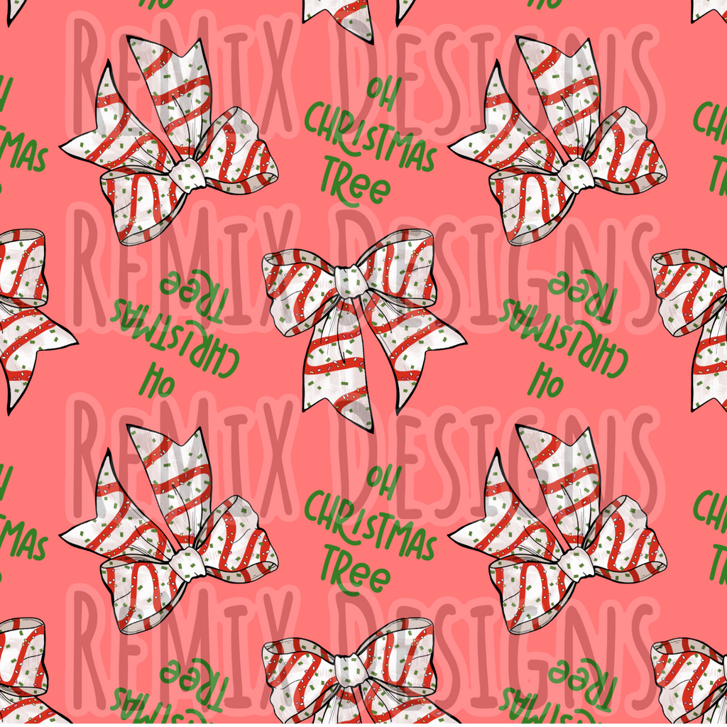 Oh Christmas Tree Striped Bows (Seamless Digital File)