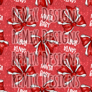 Santa Baby Santa Bows (Seamless Digital File)