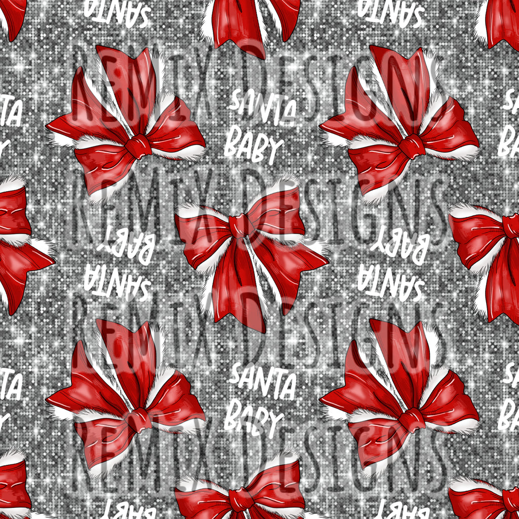 Santa Baby Santa Bows (Seamless Digital File)