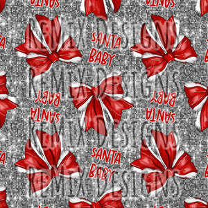 Santa Baby Santa Bows (Seamless Digital File)