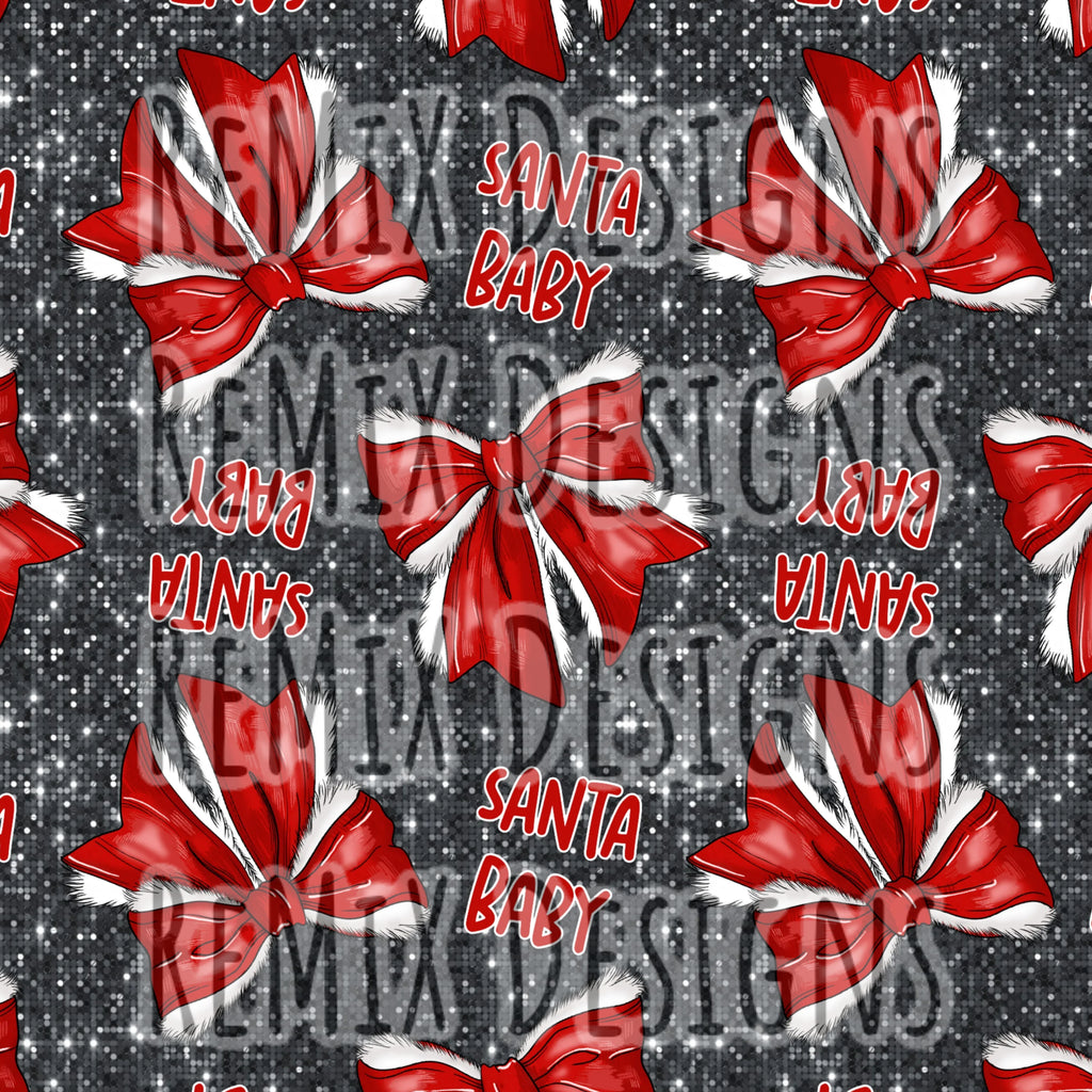 Santa Baby Santa Bows (Seamless Digital File)